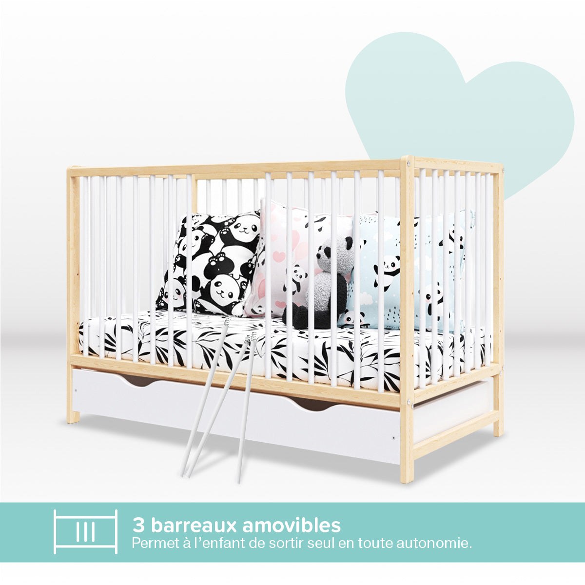 Lit bébé évolutif MATHIS