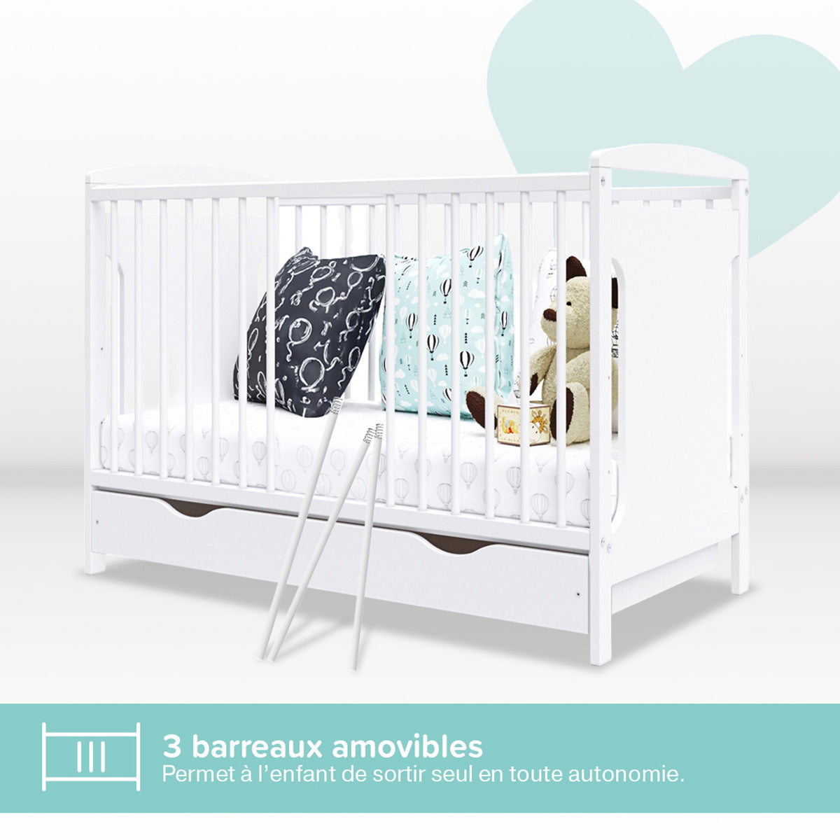 Lit bébé évolutif MARGOT