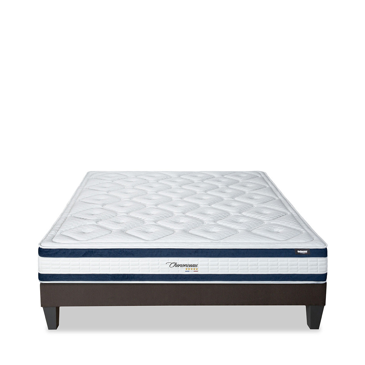 Ensemble Chenonceau - Matelas mémoire de forme 26 cm + Sommier bois - Accueil moelleux, soutien ferme