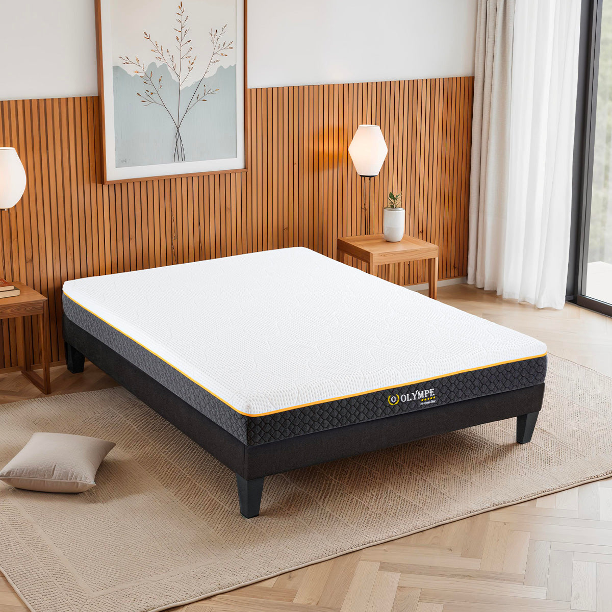 Ensemble Matelas Mémoire de forme Olympe avec Sommier