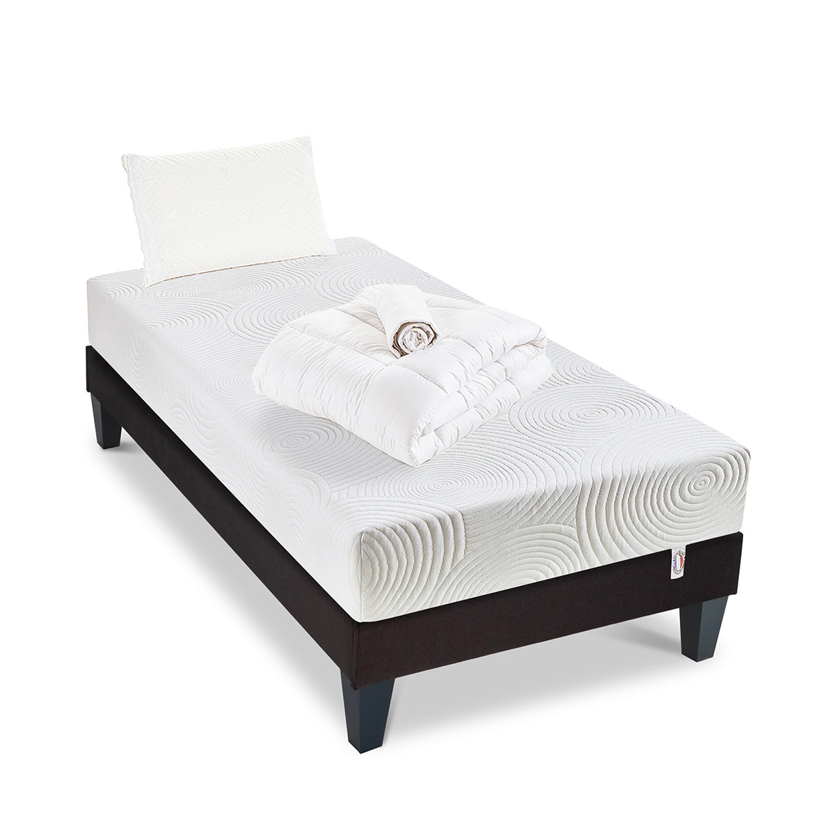 Prêt-à-dormir HÉRA avec Sommier, Couette, Oreillers et Protège-matelas