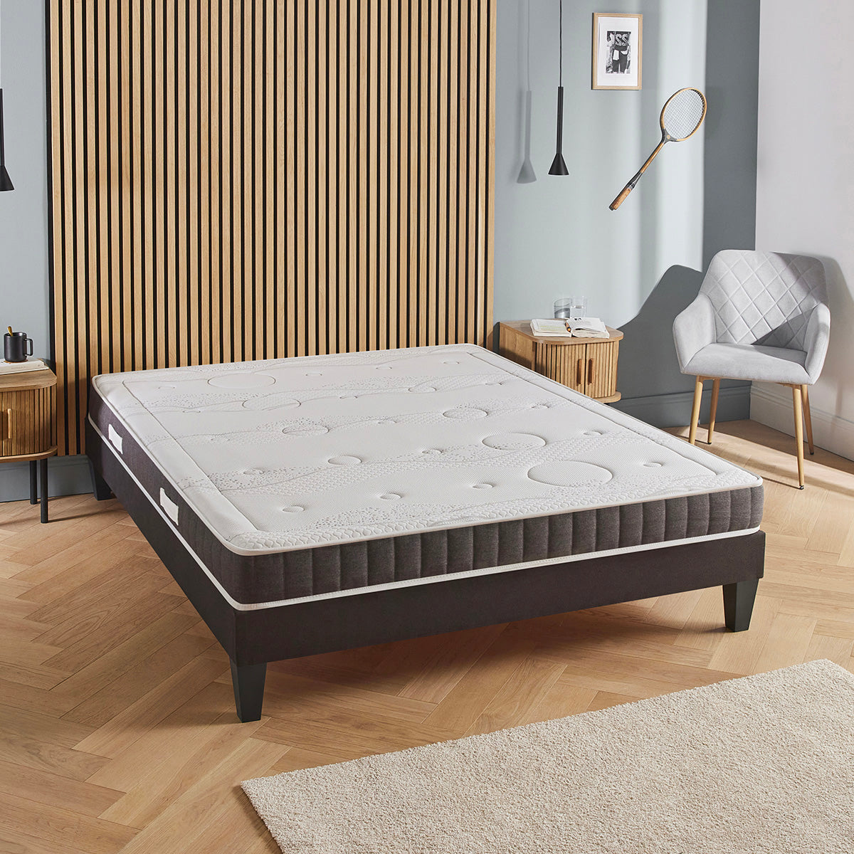 Ensemble Matelas Mémoire de forme INTUITION avec sommier