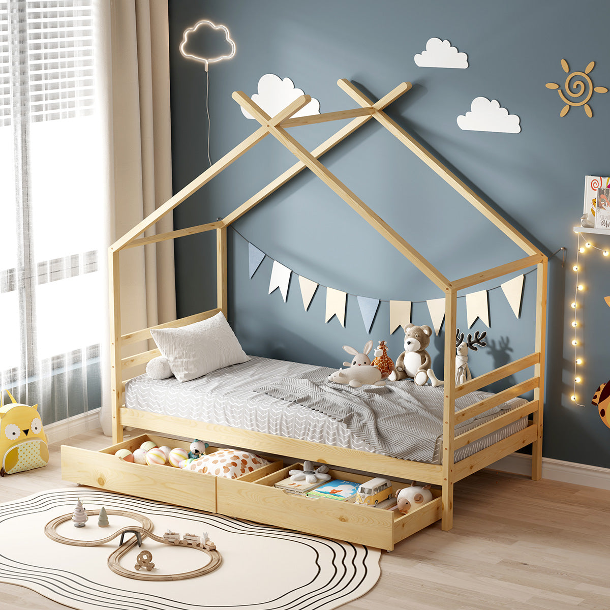 Lit cabane avec tiroir BAMBINO