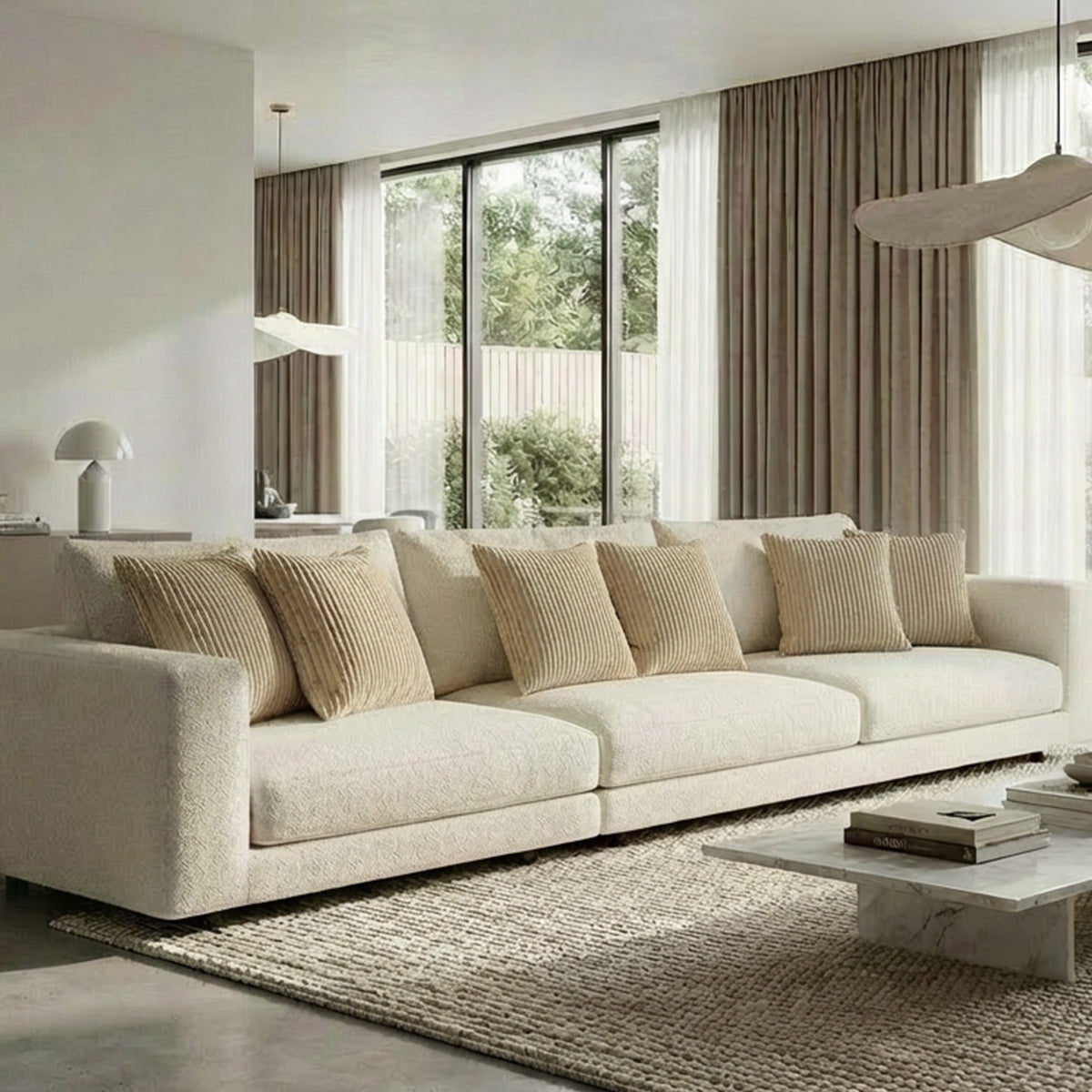 Lot de coussins velours côtelé MALO - Beige