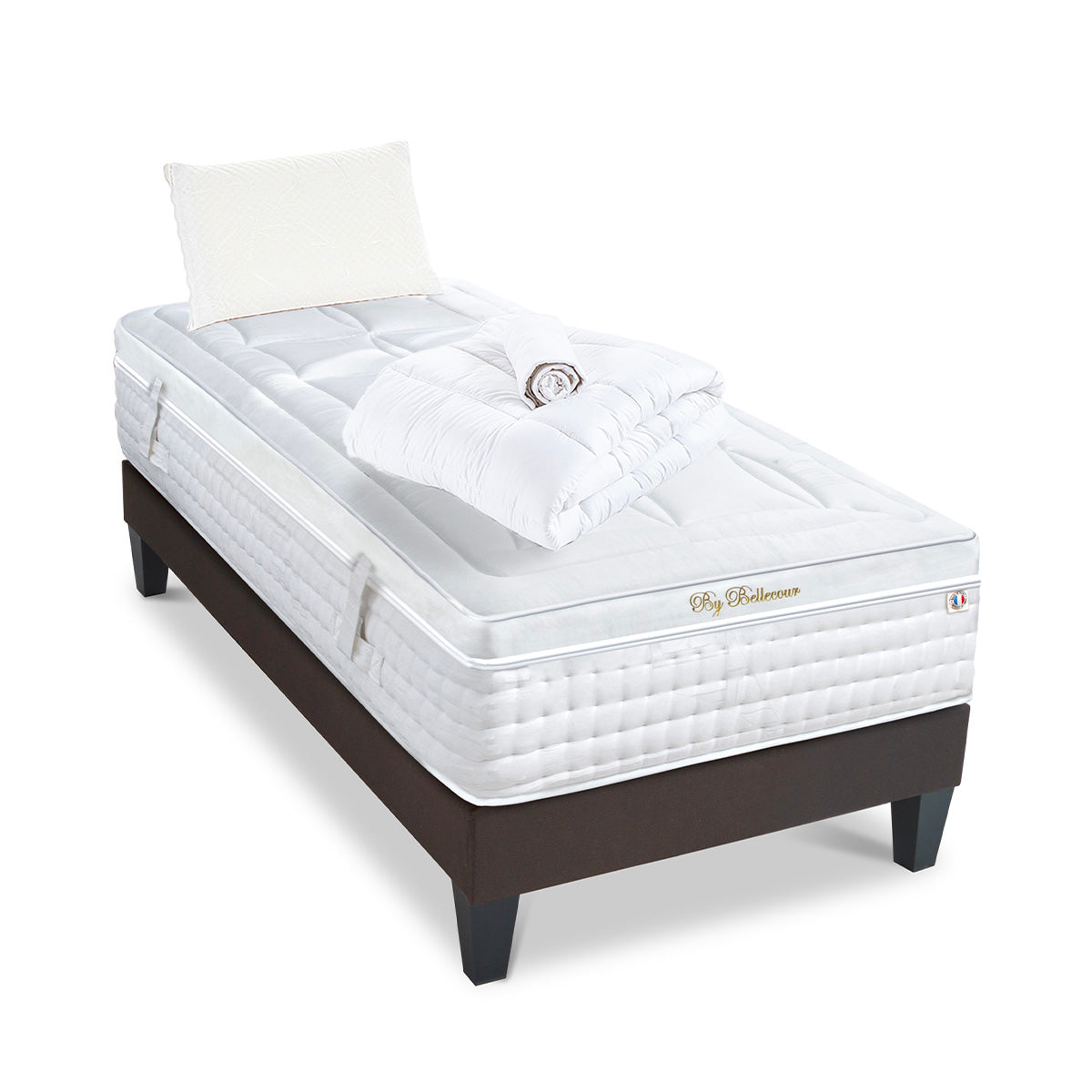 Prêt-à-dormir EMPEREUR avec Sommier, Couette, Oreillers et Protège-matelas