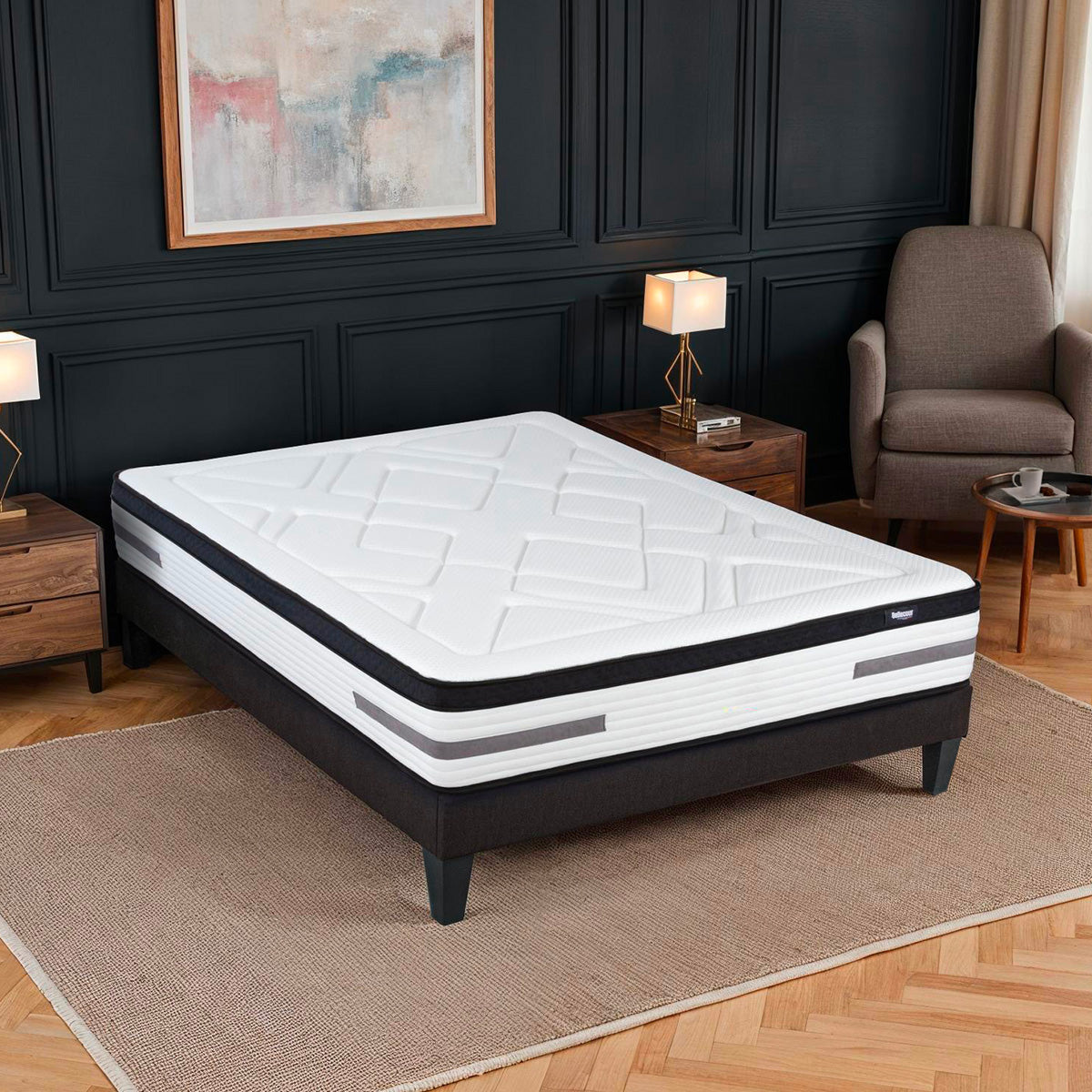 Ensemble Matelas Hybride BELLEVUE avec sommier