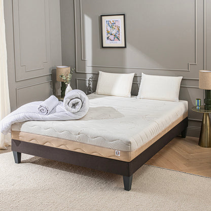 Prêt-à-dormir LÉMAN avec Sommier, Couette, Oreillers et Protège-matelas