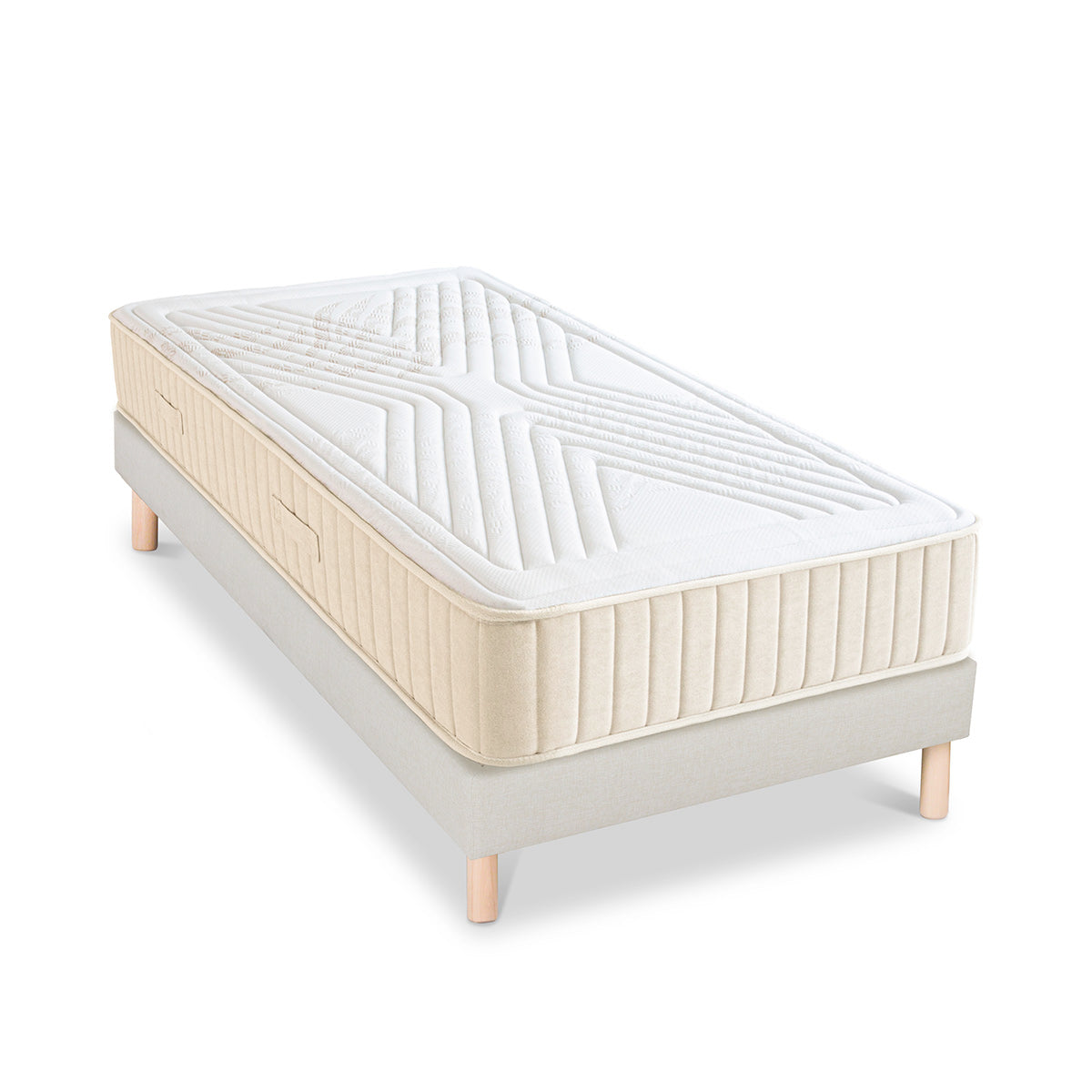 Ensemble Symphonie 2.0 - Matelas mémoire de forme moelleux + Sommier bois - 25 cm d'épaisseur