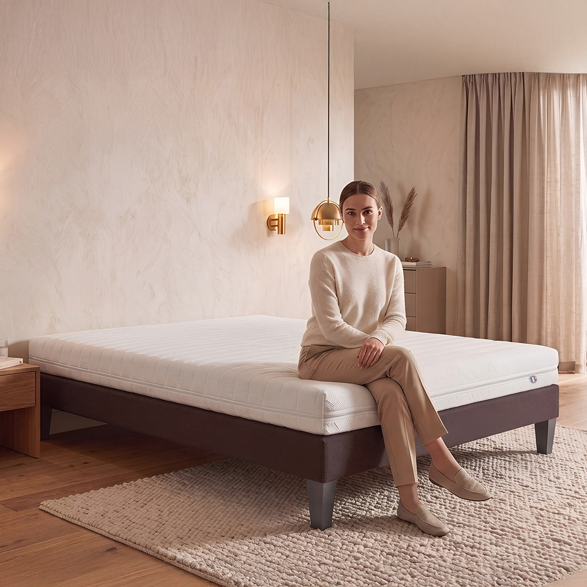 Matelas Egio - Mousse au toucher latex - Ferme - Fabriqué en France - 12 cm d'épaisseur