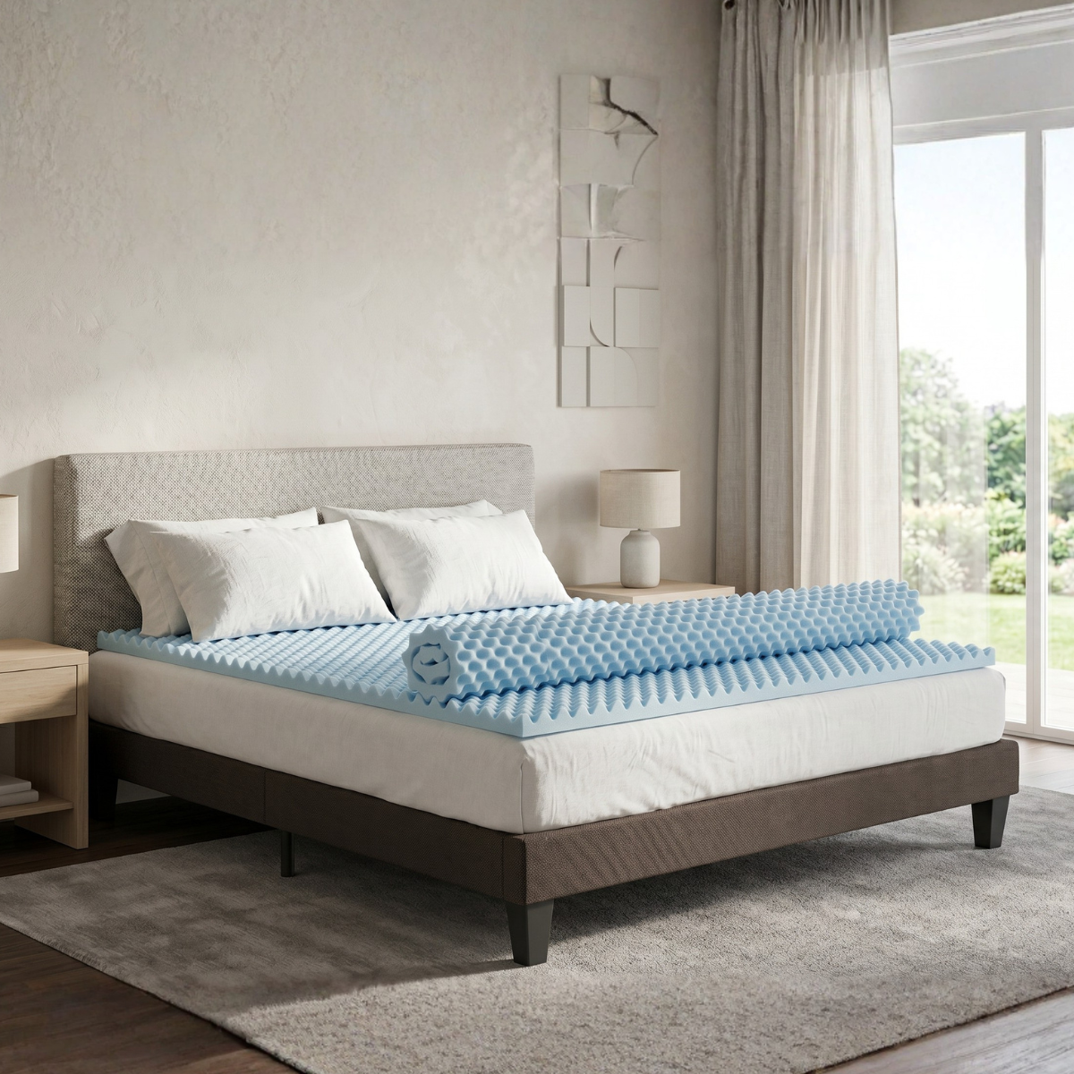 Surmatelas Mémoire de forme et Gel fraîcheur 6 cm REFRESH