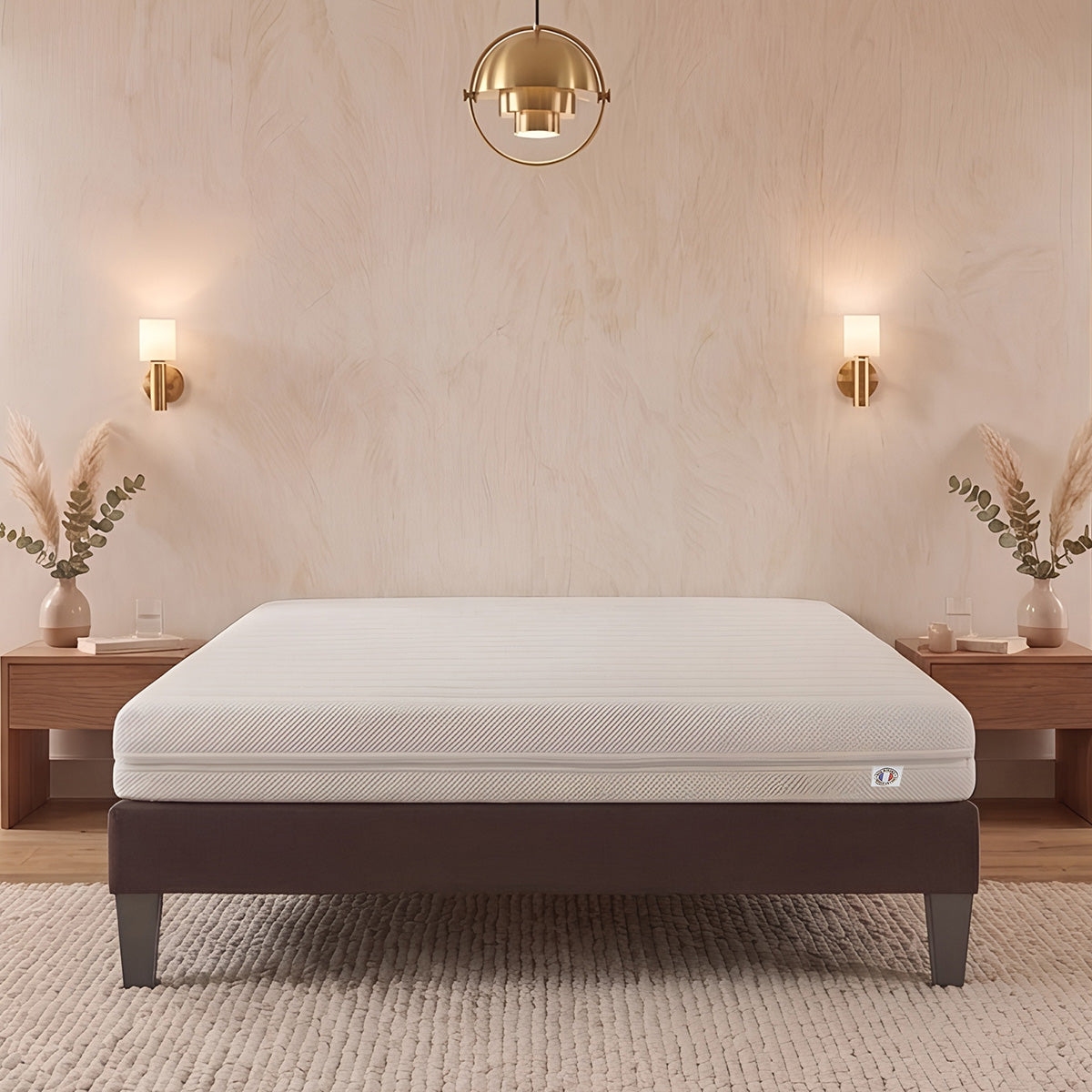 Matelas Egio - Mousse au toucher latex - Ferme - Fabriqué en France - 12 cm d'épaisseur