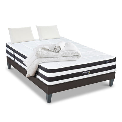 Prêt-à-dormir FONTAINEBLEAU avec Sommier, Couette, Oreillers et Protège-matelas