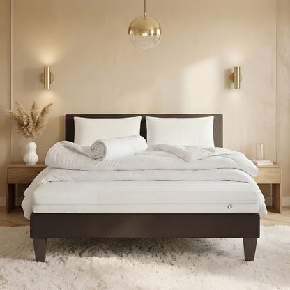 Pack prêt à dormir Egio - Matelas + Sommier + Couette, oreillers, protège-matelas - 12 cm d'épaisseur