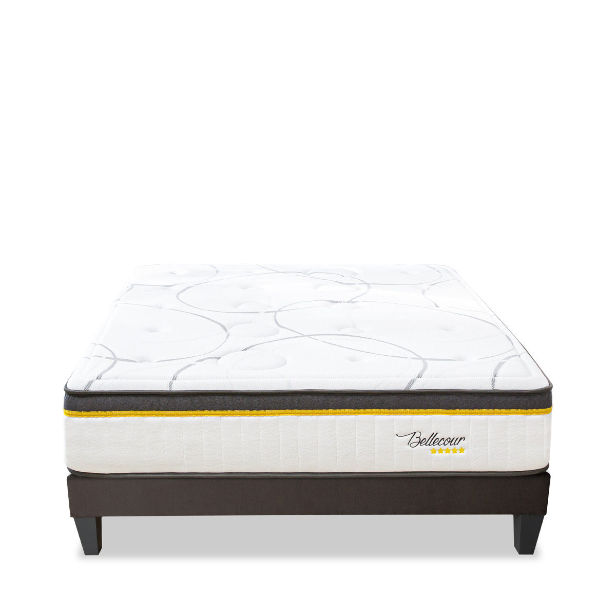 Ensemble Bellecour 3.0 - Matelas hybride ressorts ensachés + Sommier - 30 cm d'épaisseur