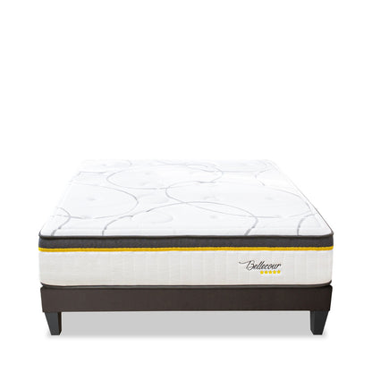 Ensemble Bellecour 3.0 - Matelas hybride ressorts ensachés + Sommier - 30 cm d'épaisseur