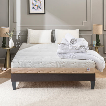 Prêt-à-dormir LÉMAN avec Sommier, Couette, Oreillers et Protège-matelas