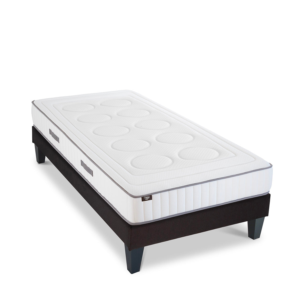 Ensemble Cristal - Matelas mémoire de forme + Sommier tri-lattes - 18 cm d'épaisseur - Accueil équilibré, soutien ferme