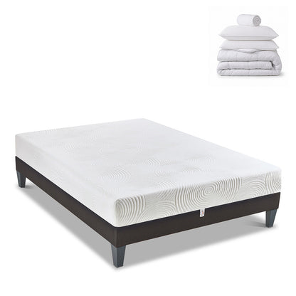 Prêt-à-dormir HÉRA avec Sommier, Couette, Oreillers et Protège-matelas