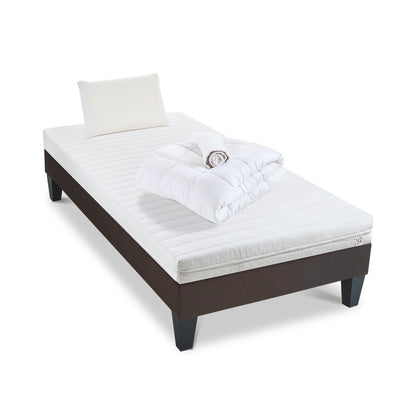 Pack prêt à dormir Egio - Matelas + Sommier + Couette, oreillers, protège-matelas - 12 cm d'épaisseur