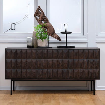 buffet-160-cm-2-portes-3-tiroirs-bois-fonce-posada