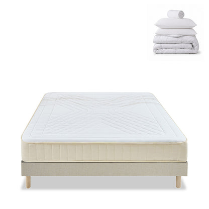 Pack prêt à dormir Symphonie 2.0 - Matelas + Sommier + Couette, oreillers, protège-matelas - 25 cm d'épaisseur