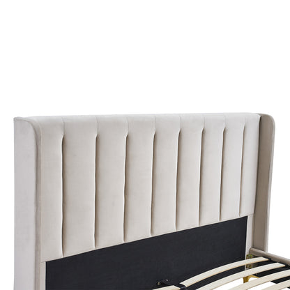 Lit Velours Beige LAVEZZI