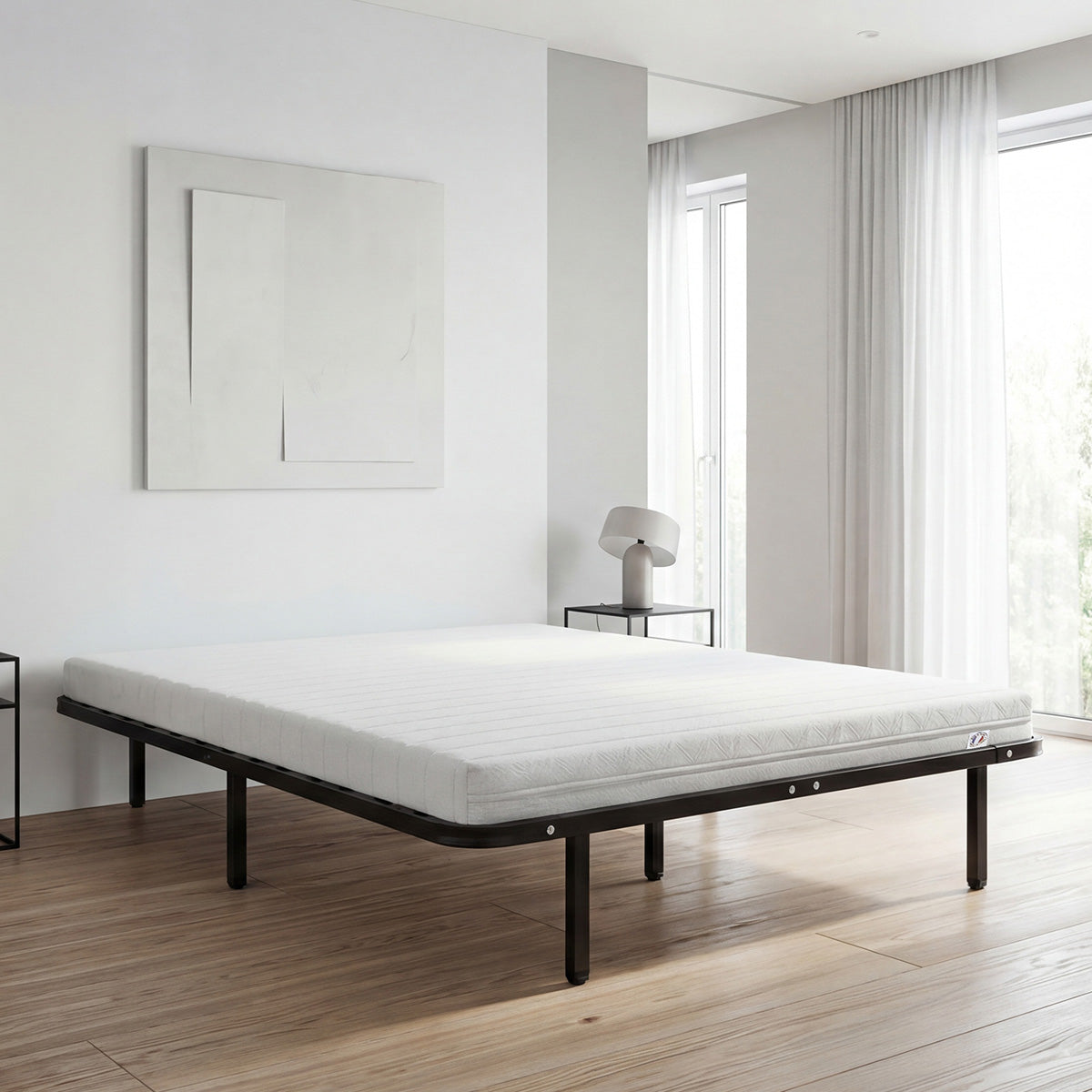 Ensemble Matelas Mousse EGIO avec Cadre à lattes