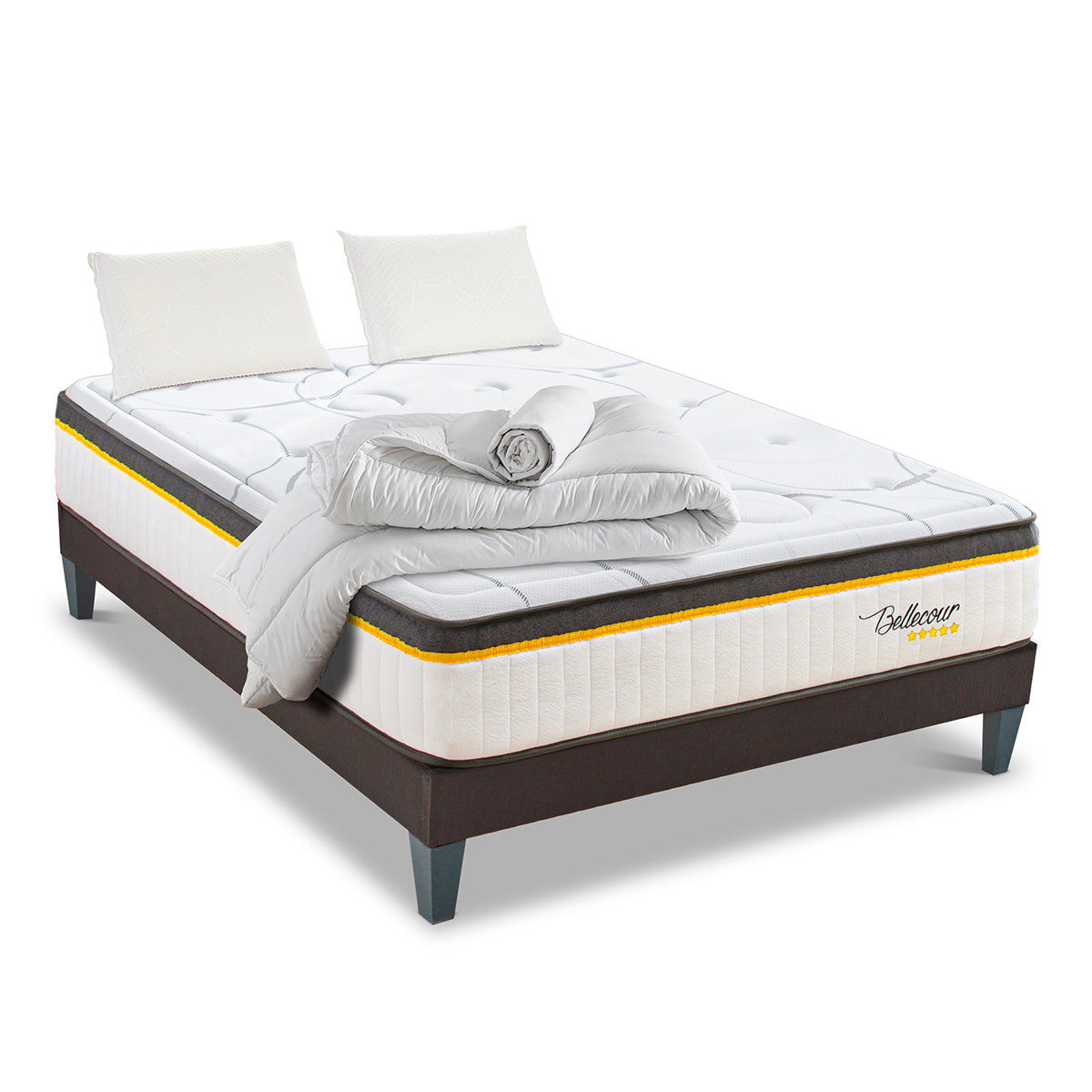 Prêt-à-dormir BELLECOUR 3.0 avec Sommier, Couette, Oreillers et Protège-matelas