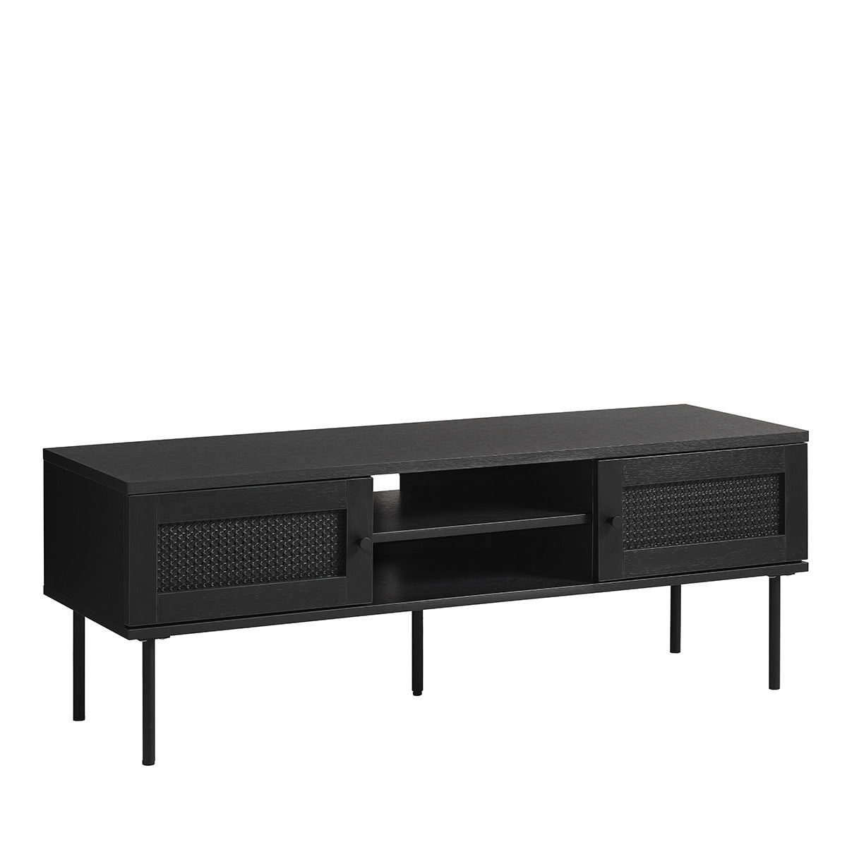 meuble-tv-120-cm-2-portes-bois-et-cannage-noirs-manarola