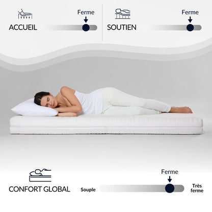 Matelas Reina 2.0 - Hybride ressorts ensachés + mémoire de forme - Équilibré - 26 cm d'épaisseur