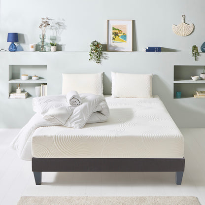 Prêt-à-dormir HÉRA avec Sommier, Couette, Oreillers et Protège-matelas