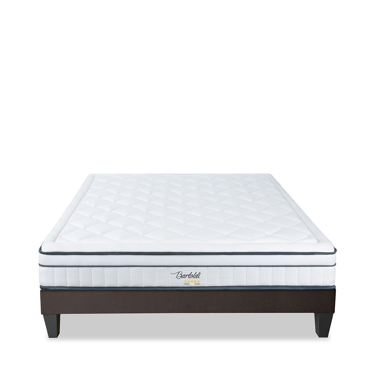 Ensemble Bartoldi - Matelas ressorts ensachés + Sommier bois - 22 cm d'épaisseur - Accueil équilibré, soutien ferme