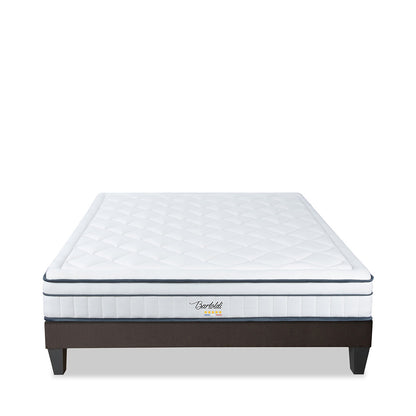 Ensemble Bartoldi - Matelas ressorts ensachés + Sommier bois - 22 cm d'épaisseur - Accueil équilibré, soutien ferme