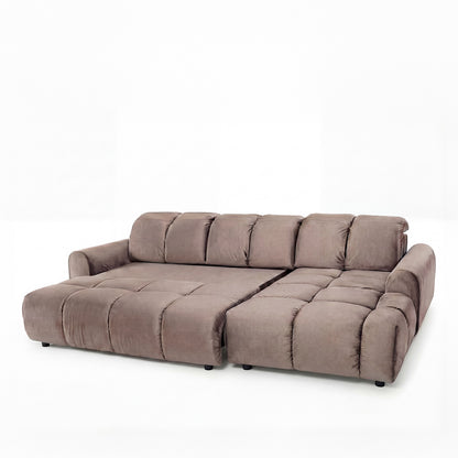 Canapé d'angle convertible - 4 places - Velours - ANACAPRI