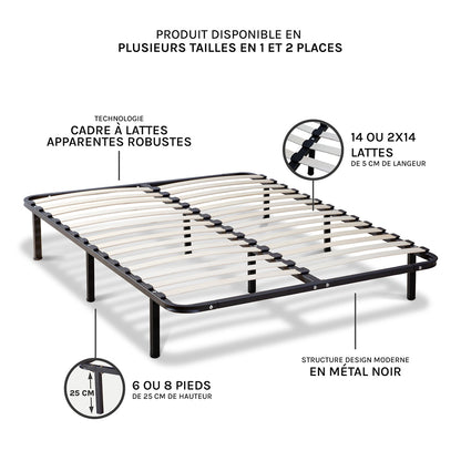 Ensemble Matelas Mémoire de forme INTUITION avec Cadre à lattes