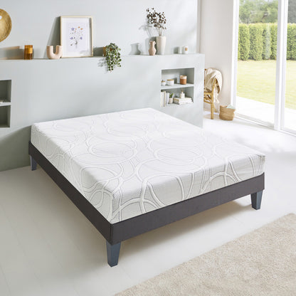 Ensemble Eupraxie - Matelas 7 zones + gel + Sommier tri-lattes - 21 cm d'épaisseur - Accueil moelleux, soutien ferme