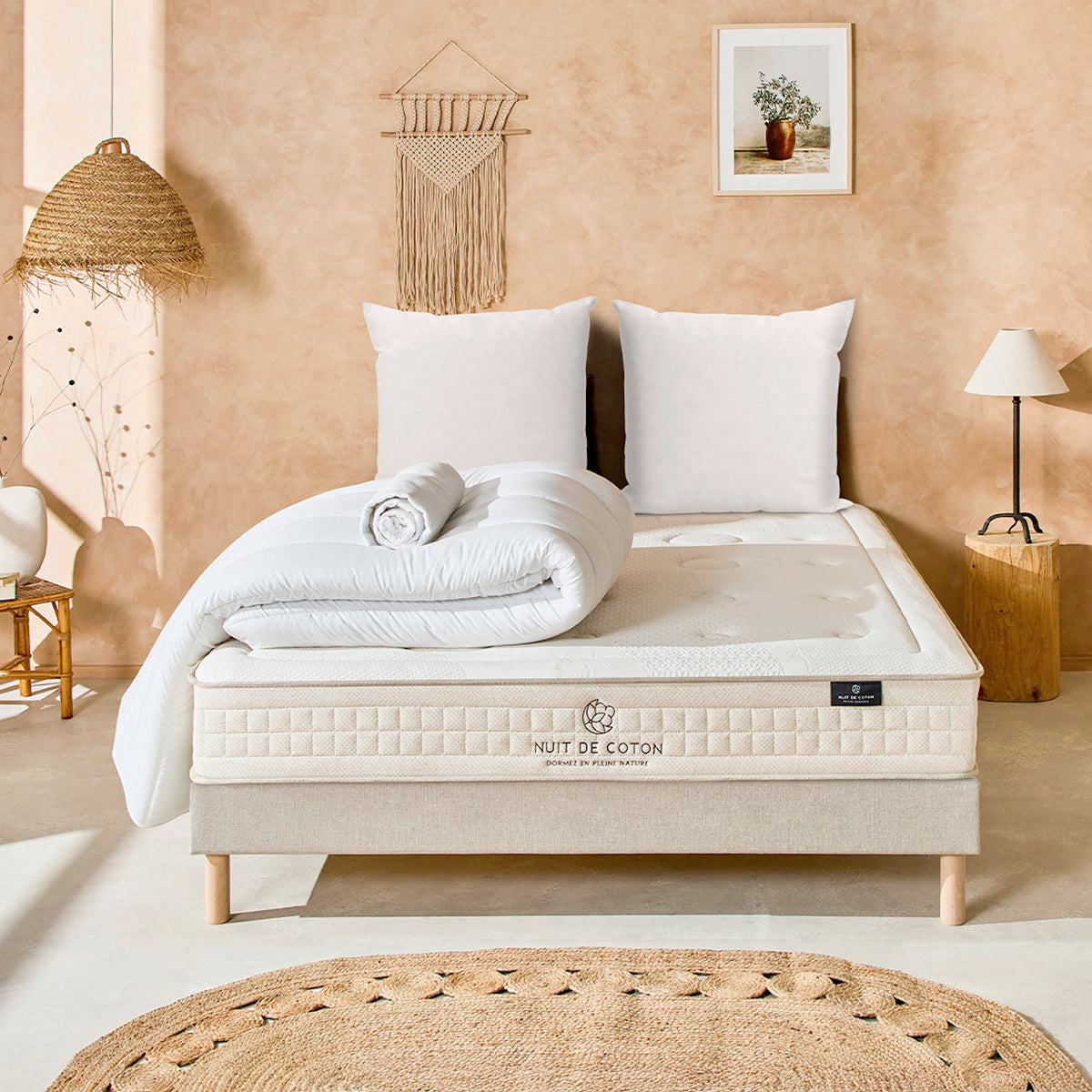 Prêt-à-dormir PRÉLUDE avec Sommier, Couette, Oreillers et Protège-matelas