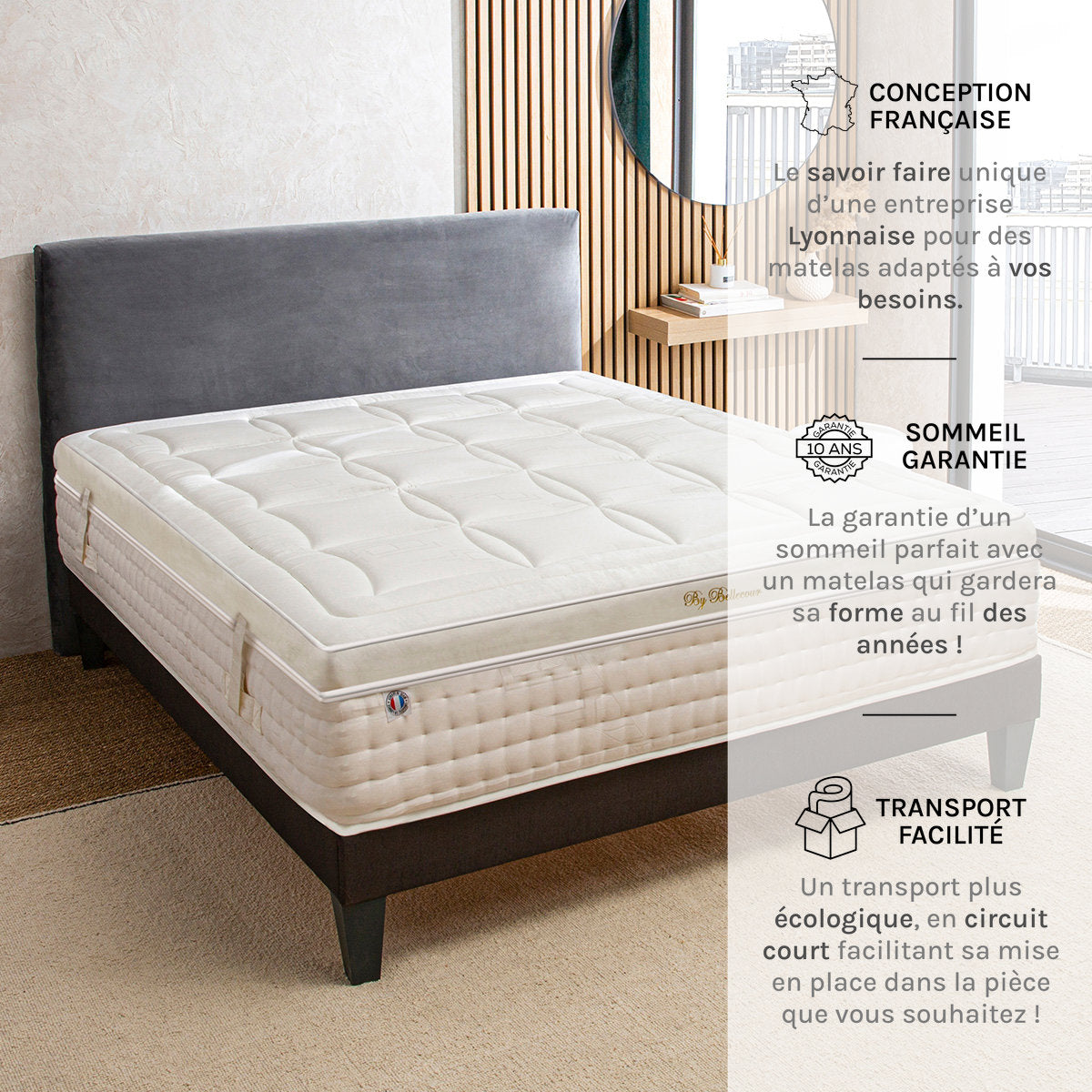 Prêt-à-dormir EMPEREUR avec Sommier, Couette, Oreillers et Protège-matelas