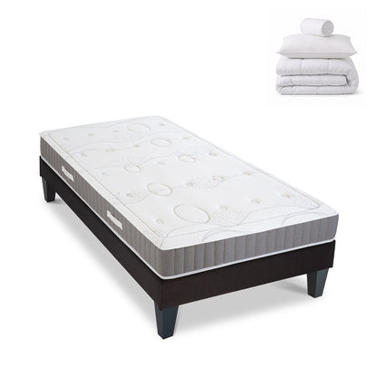Pack prêt à dormir Intuition - Matelas + Sommier + Couette, oreillers, protège-matelas - 15 cm d'épaisseur