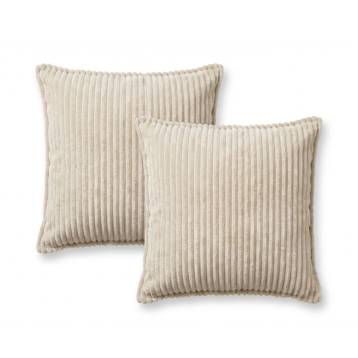Lot de coussins velours côtelé MALO - Beige