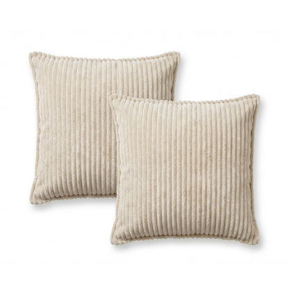 Lot de coussins velours côtelé MALO - Beige