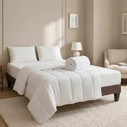 Pack prêt à dormir Absolu - Matelas + Sommier + Couette, oreillers, protège-matelas - 21 cm d'épaisseur