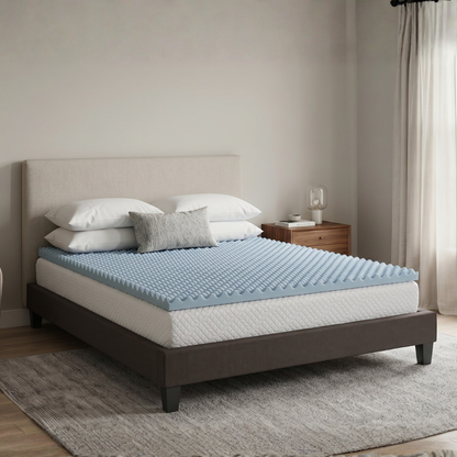 Surmatelas Gel Refresh - Mémoire de forme + gel thermorégulant - Fabriqué en France - 6 cm d'épaisseur