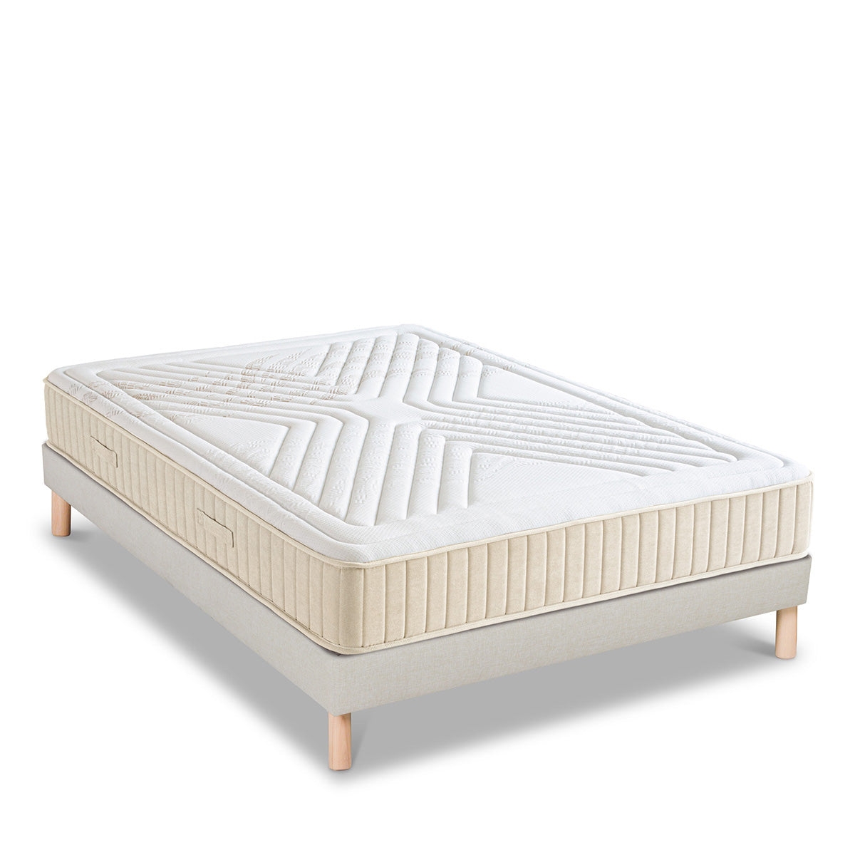 Ensemble Symphonie 2.0 - Matelas mémoire de forme moelleux + Sommier bois - 25 cm d'épaisseur