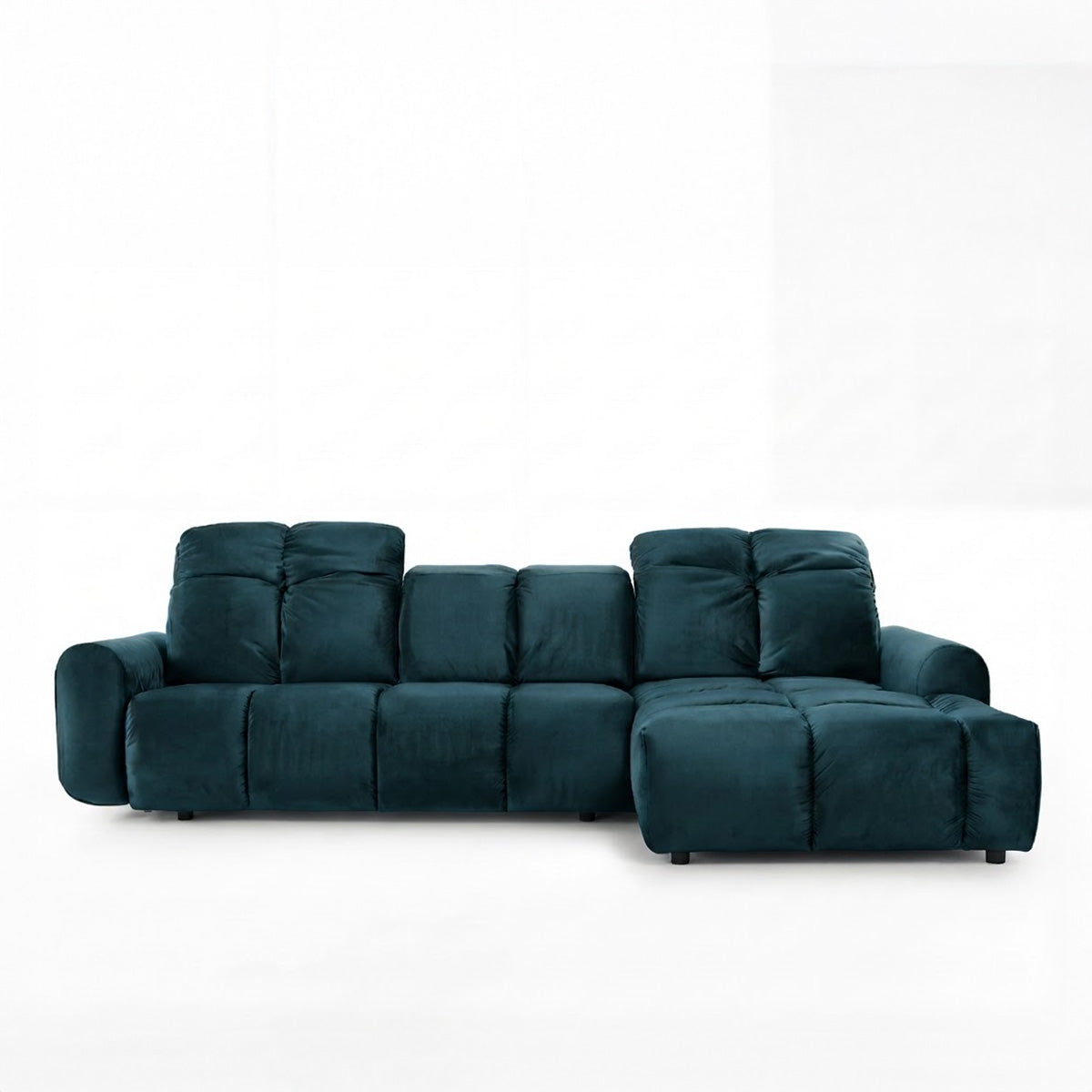 Canapé d'angle convertible - 4 places - Velours - ANACAPRI