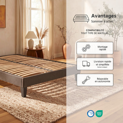Ensemble Matelas Mémoire de forme COPENHAGUE avec sommier