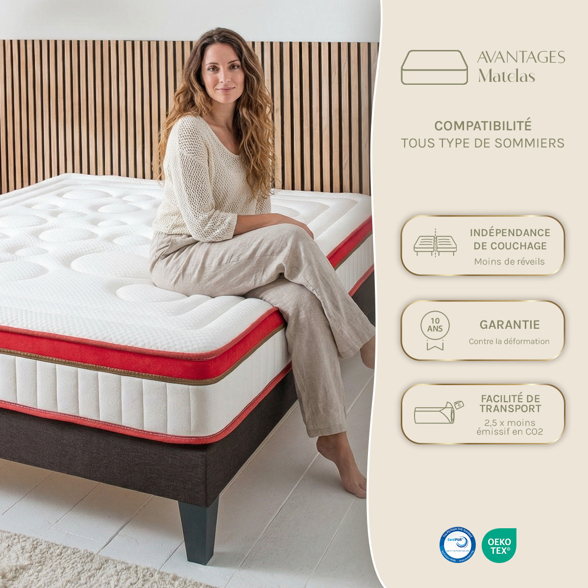 Ensemble Matelas SUPREME et Sommier SÉLÉNA