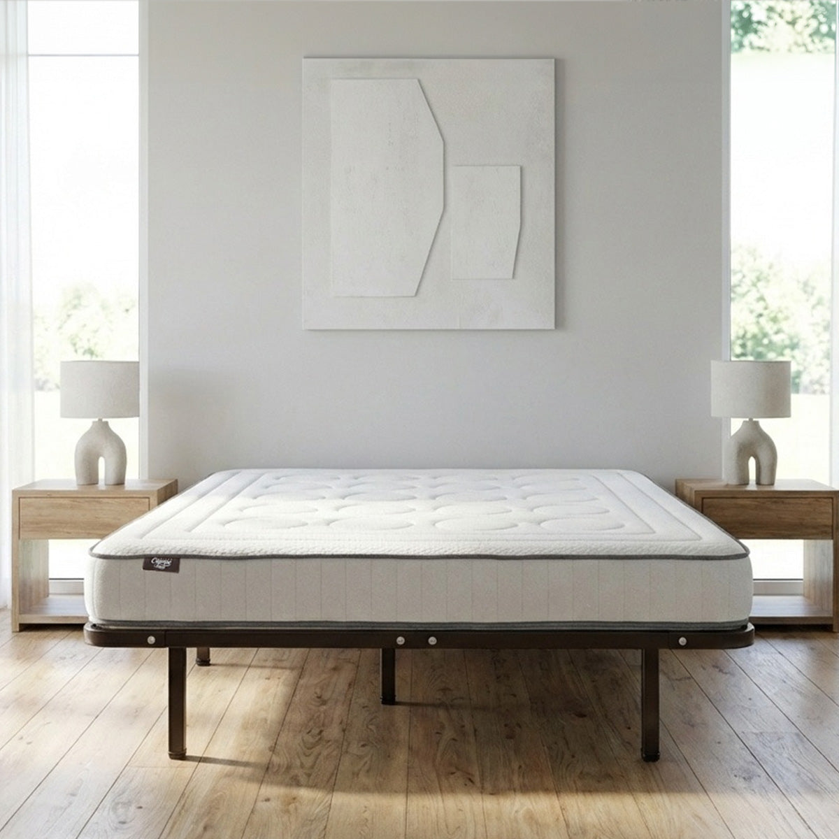 Ensemble Matelas Mémoire de forme CRISTAL avec Cadres à lattes