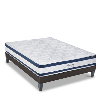 Ensemble Chenonceau - Matelas mémoire de forme 26 cm + Sommier bois - Accueil moelleux, soutien ferme