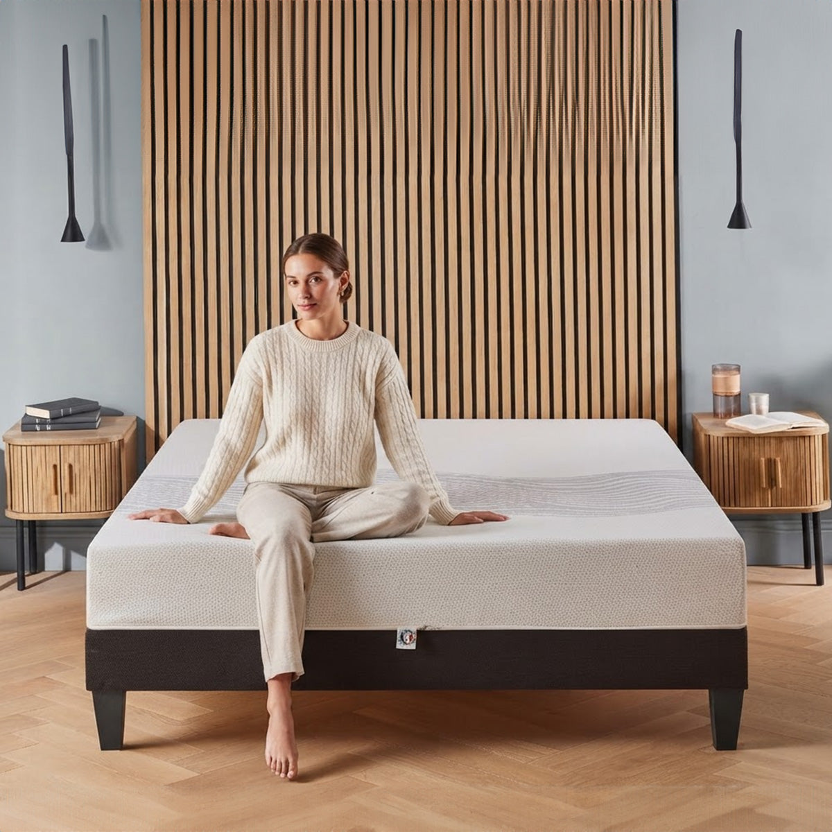 Ensemble Sensitive - Matelas ferme mémoire de forme + Sommier tri-lattes - 21 cm d'épaisseur